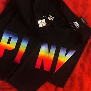 NWT VS PINK RAINBOW LEGGINGS